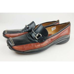 Sesto Meucci Black/Brown Leather Half Horse Bit Driving Loafer, Women's US 9 M